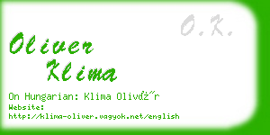 oliver klima business card